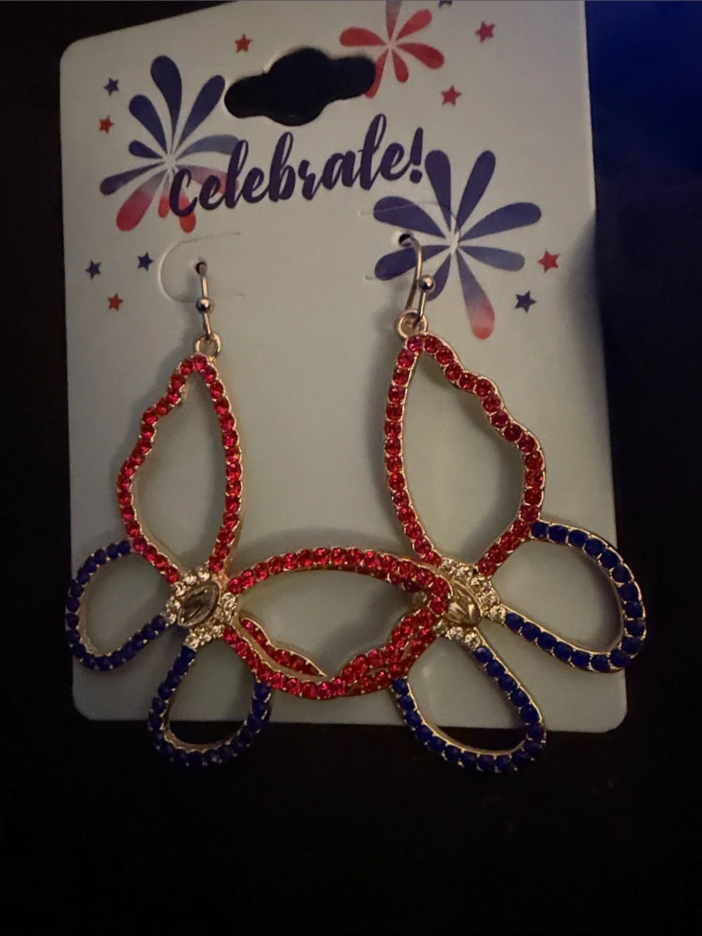Celebrate It Red, white & Blue Butterfly Earrings